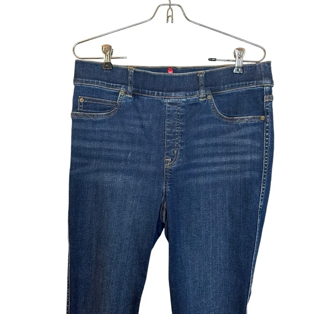 Spanx Womens Skinny Ankle Jeans Pull On Midnight Shade Regular High Rise Large